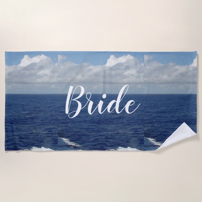Serviette de plage Vagues de l'océan de la mariée (Devant)