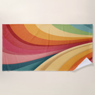 Serviette De Plage Vagues et formes colorées dans le design