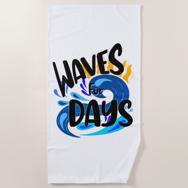 Serviette De Plage Vagues Pour Jours, Vie De Plage, Surf Des Vagues O (Devant)