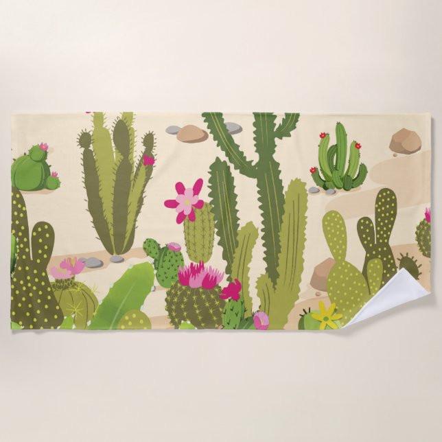 Serviette De Plage Variété de cactus (Devant)