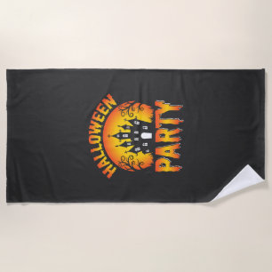 Serviette De Plage Vecteur de fête de maison hantée Halloween