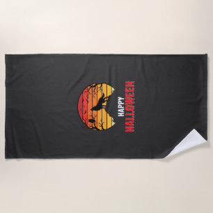 Serviette De Plage Vecteur de loup de coucher de soleil Halloween heu