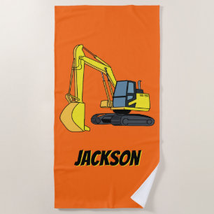 Serviette De Plage Véhicule de construction d'excavateur personnalisé