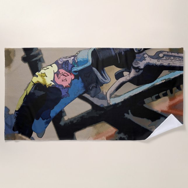 Serviette De Plage Véhicule - Gant VTT (Devant)