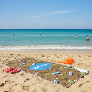 Serviette De Plage Véhicules de construction personnalisés pour enfan