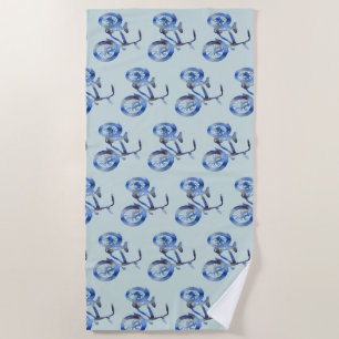 Serviette De Plage Vélo bleu