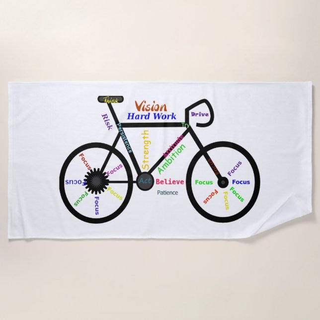Serviette De Plage Vélo pour lui Sport, Vélo, Motivation (Devant)