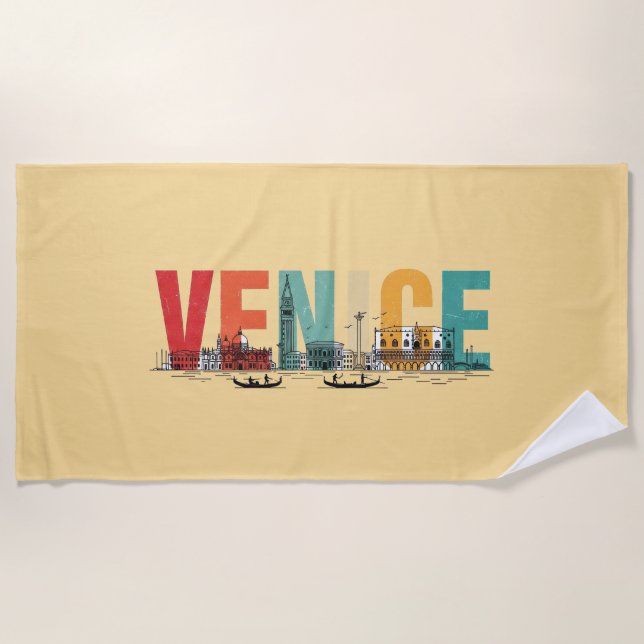 Serviette De Plage Venise Italie (Devant)