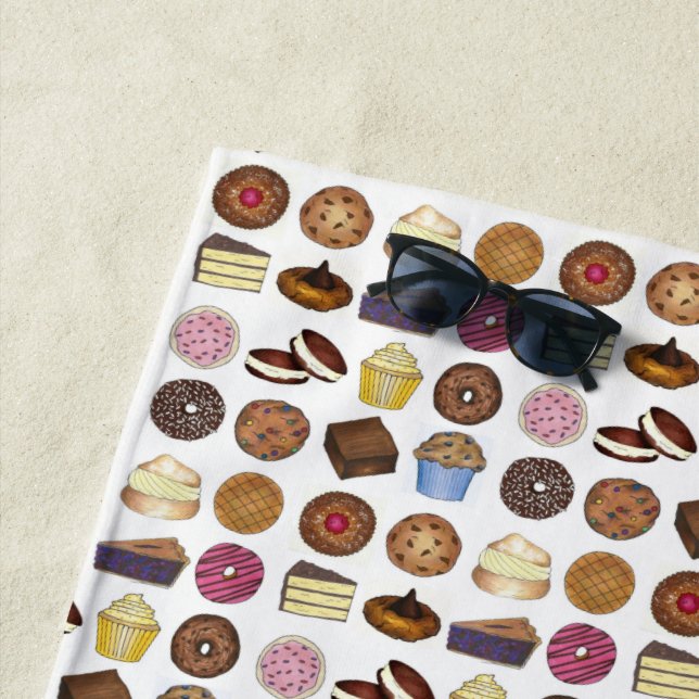 Serviette De Plage Vente de gâteau beignets Cupcake Crème Puff Pie de (En situation)