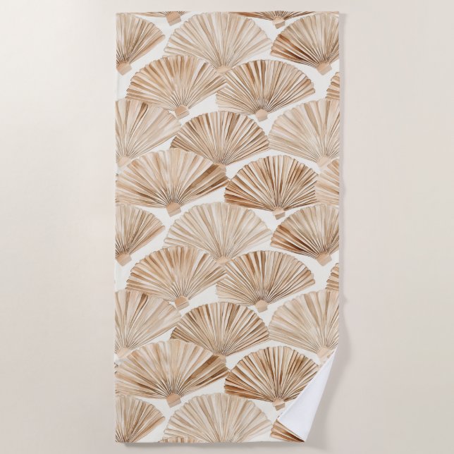 Serviette De Plage Ventilateurs de la plage de sable crème (Devant)