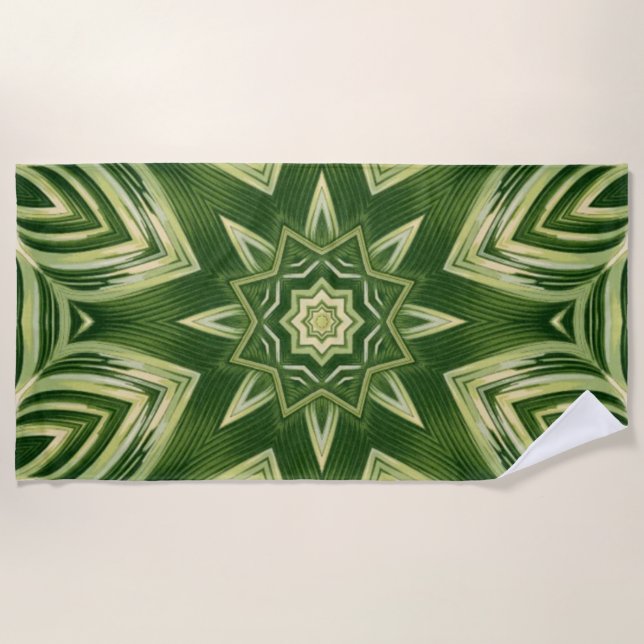 Serviette De Plage verdure abstraite botanique palmier tropical feuil (Devant)