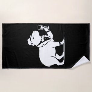 Serviette De Plage Verre à vin capybara drôle minimaliste moderne