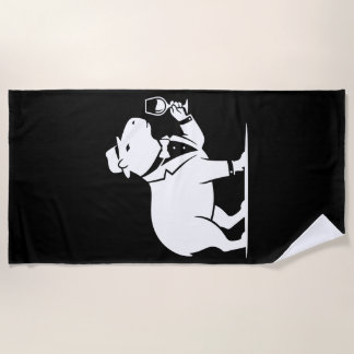Serviette De Plage Verre à vin capybara drôle minimaliste moderne