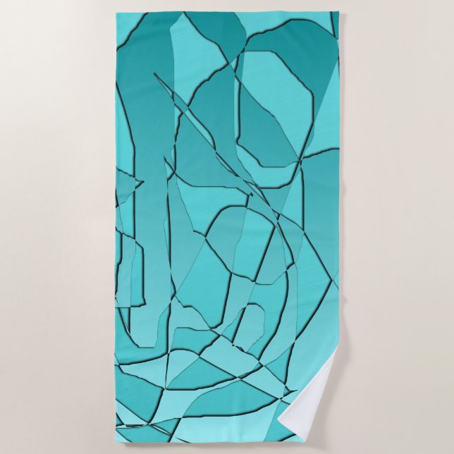 Serviette De Plage Verre Cassé Sarcelle (Devant)