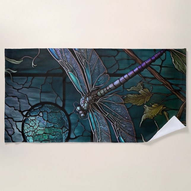 Serviette De Plage Verre tendu Dragonfly Douche rideau (Devant)