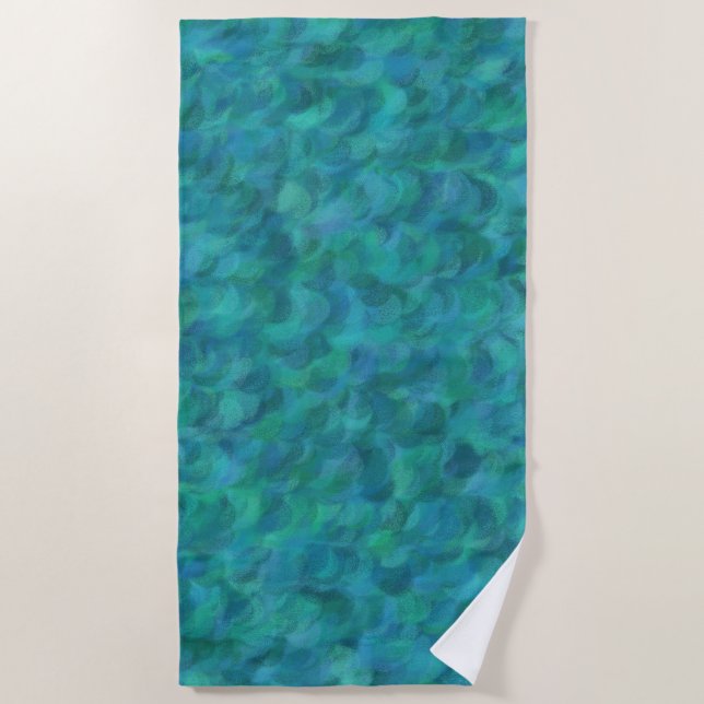 Serviette De Plage Vert bleu Abstrait Motif sans couture (Devant)