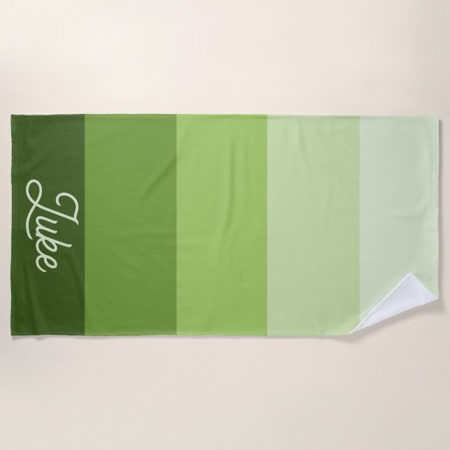 Serviette De Plage Vert ombré personnalisé (Devant)