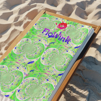 Serviette De Plage Vert Trippy Funky