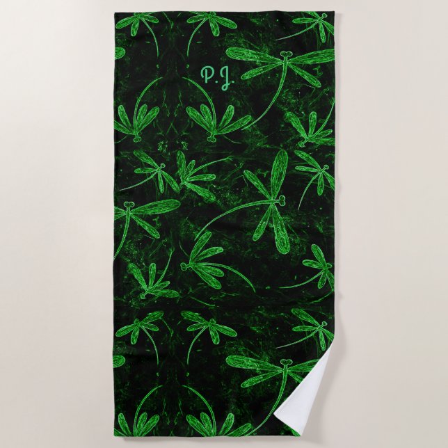 Serviette de plage verte Flit Neon (Devant)
