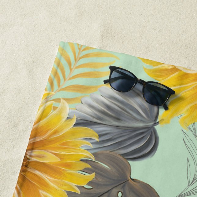 Serviette De Plage Vibe de tournesol (En situation)
