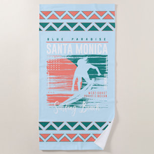 Serviette De Plage Vibes de plage père Noël Monica Surfing