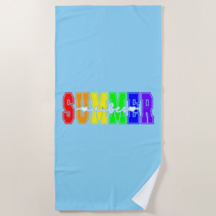 Serviette De Plage Vibes d'été LGBTQ Fierté arc-en-ciel