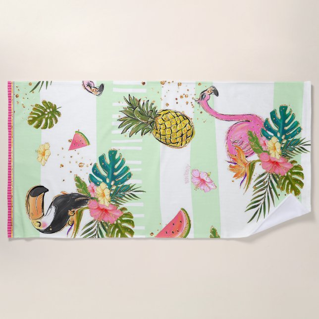 Serviette De Plage Vibes tropicales (Devant)