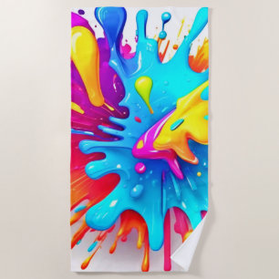 Serviette De Plage Vibrant Peinture néon art éclatant