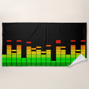 Serviette De Plage Vibraphone d'égaliseur du battement du noir de