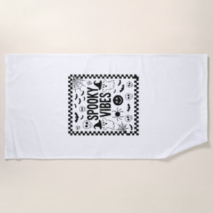 Serviette De Plage Vibrations Rétro Halloween Épurant