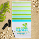 Serviette De Plage Vie à la plage Cool bleu/vert<br><div class="desc">Amusant,  été,  design tropical de la plage,  personnalisée</div>