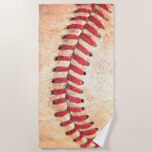 Serviette De Plage Vieux ballon Vintage de baseball Red Stitch