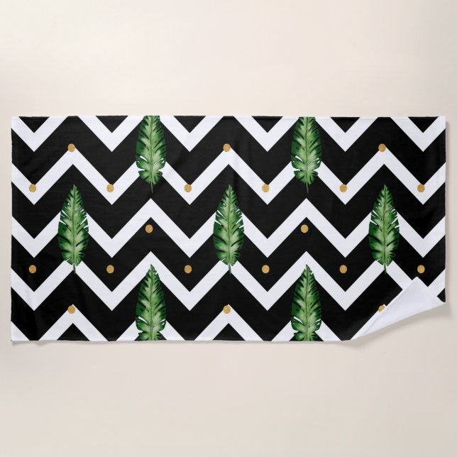 Serviette De Plage Vignes florales tropicales (Devant)