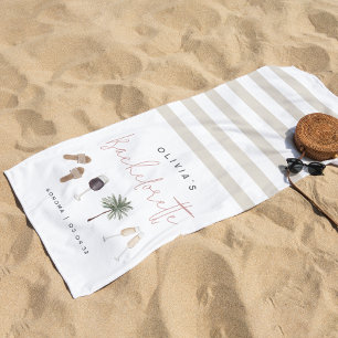 Serviette De Plage Vin Pays Personnalisé Bachelorette Party