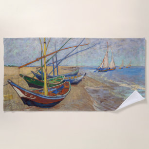 Serviette De Plage Vincent van Gogh - Bateaux de pêche sur la plage