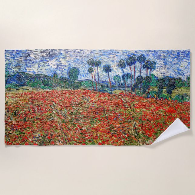 Serviette De Plage Vincent van Gogh - Champ de coquelicots (Devant)