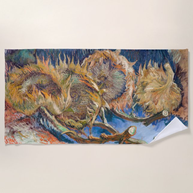 Serviette De Plage Vincent van Gogh - Fleurs de soleil coupées en qua (Devant)
