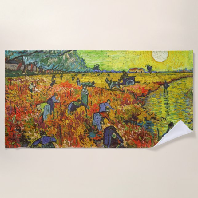 Serviette De Plage Vincent van Gogh - Le vignoble rouge (Devant)