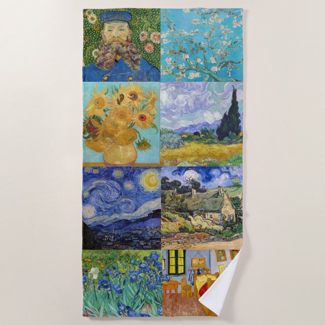 Serviette De Plage Vincent Van Gogh - Masterpieces Patchwork (Devant)