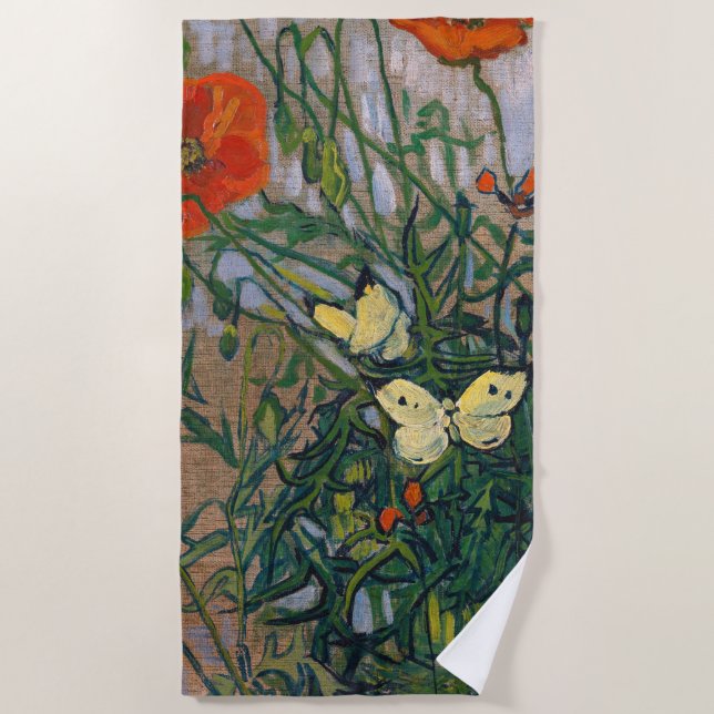 Serviette De Plage Vincent van Gogh - Papillons et papillons (Devant)