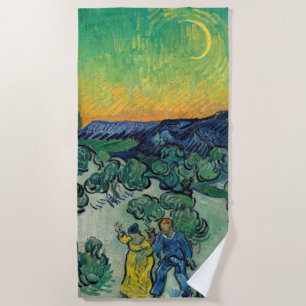 Serviette De Plage Vincent van Gogh - Paysage Lune avec couple