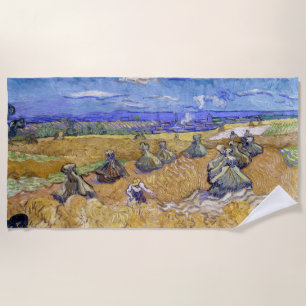 Serviette De Plage Vincent van Gogh - Pile de blé avec les lecteurs