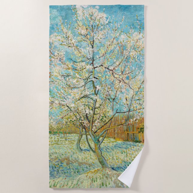 Serviette De Plage Vincent van Gogh - Poche rose en fleurs (Devant)