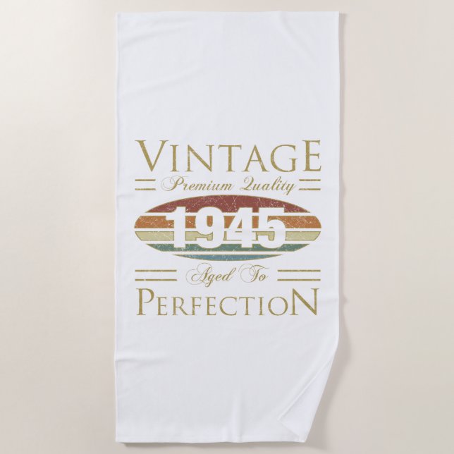 Serviette De Plage Vintage 1945 80e anniversaire (Devant)