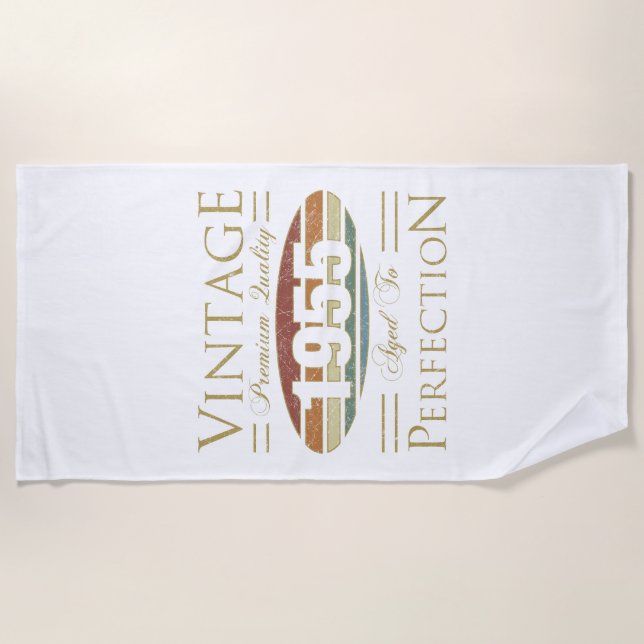 Serviette De Plage Vintage 1955 70e anniversaire (Devant)