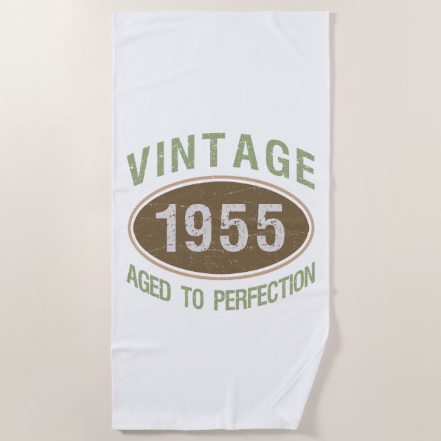 Serviette De Plage Vintage 1955 70e anniversaire (Devant)