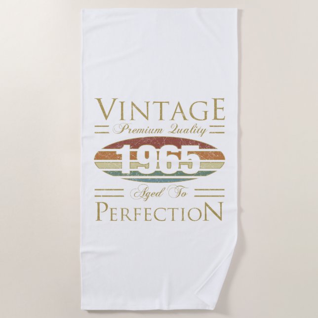 Serviette De Plage Vintage 1965 60e anniversaire (Devant)