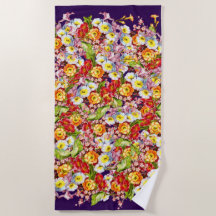 Vintage Art Floral Motif Fleurs de printemps Primr