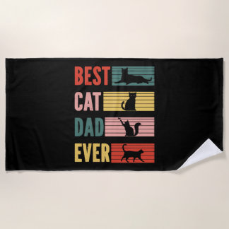 Serviette De Plage Vintage Best Cat Papa Ever Cat Cat Daddy Poison