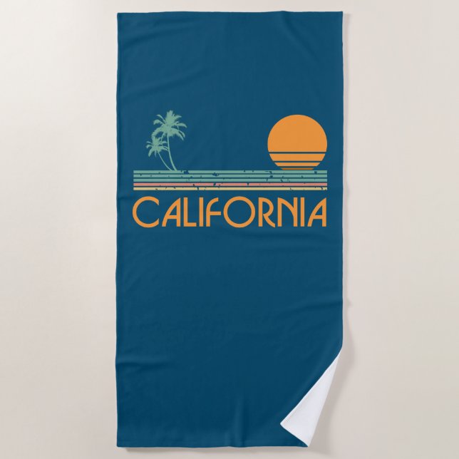 Serviette de plage vintage de la Californie (Devant)